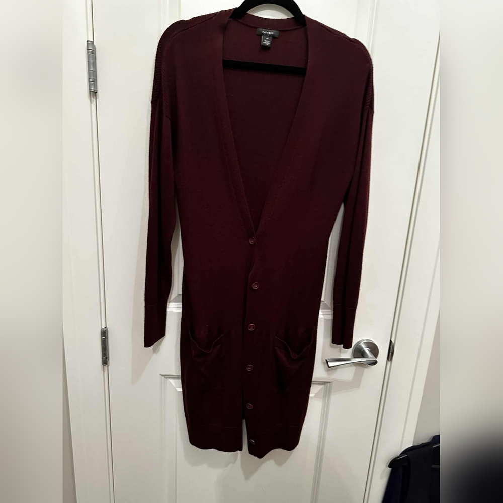 Men's Burgundy Sweater Cardigan